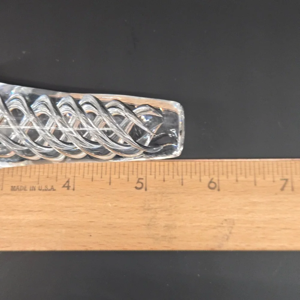 Stuart Crystal Air Twist Stopper Decanter Clear Glass Fluted Neck Vintage 15.5in